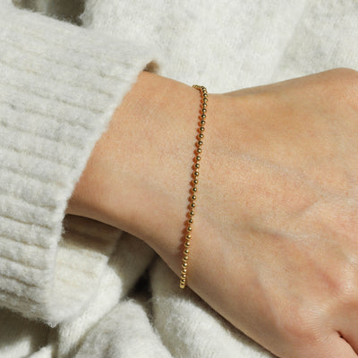 14K gold bead bracelet