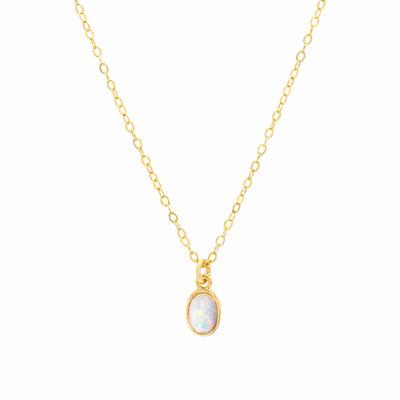14K gold filled opal necklace