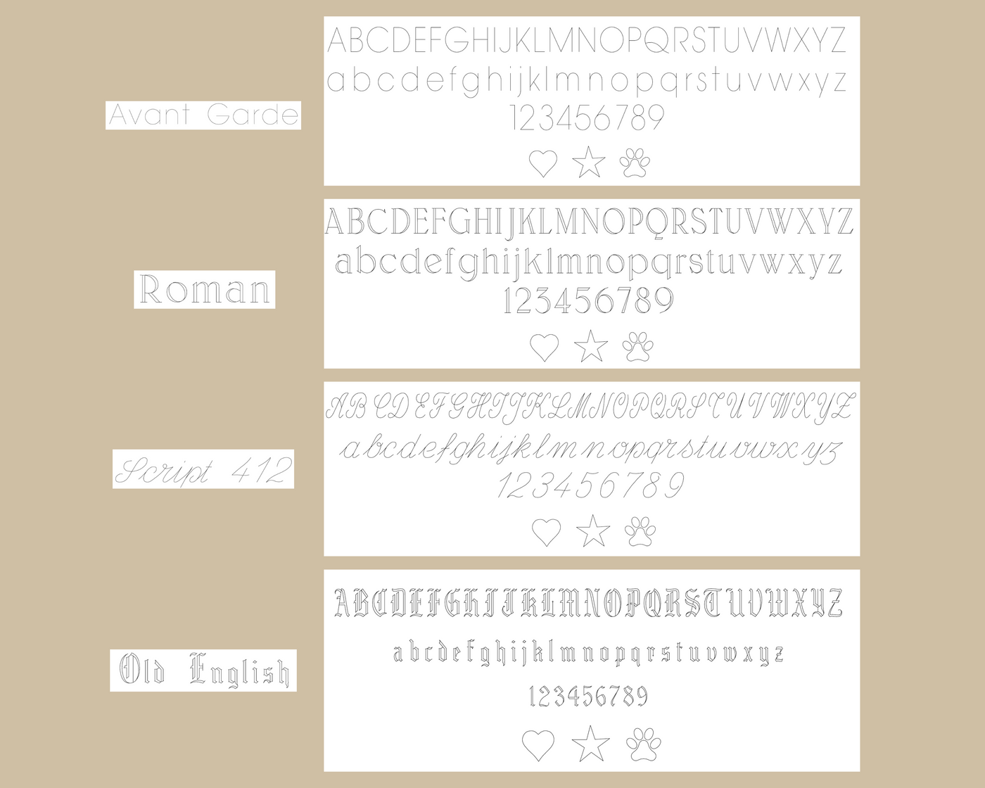 Engraving fonts