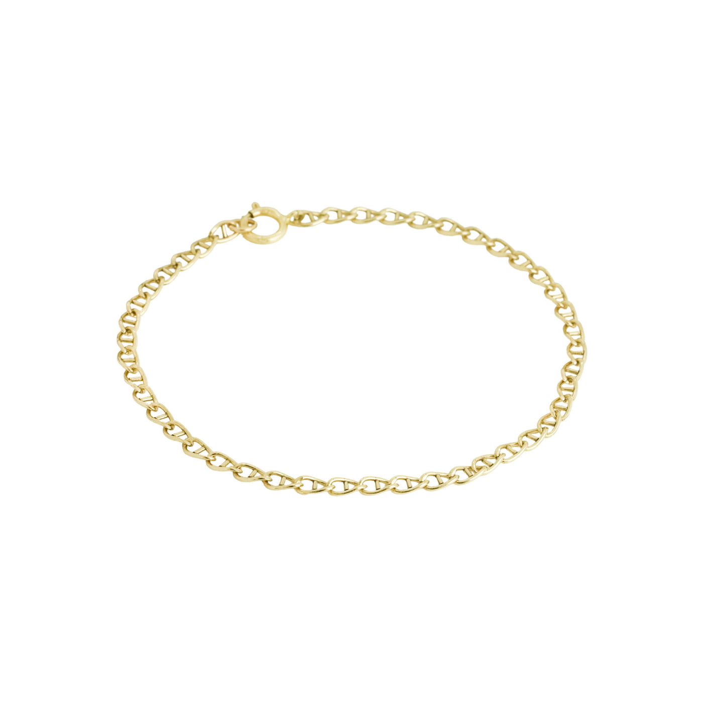 Gold anchor chain bracelet