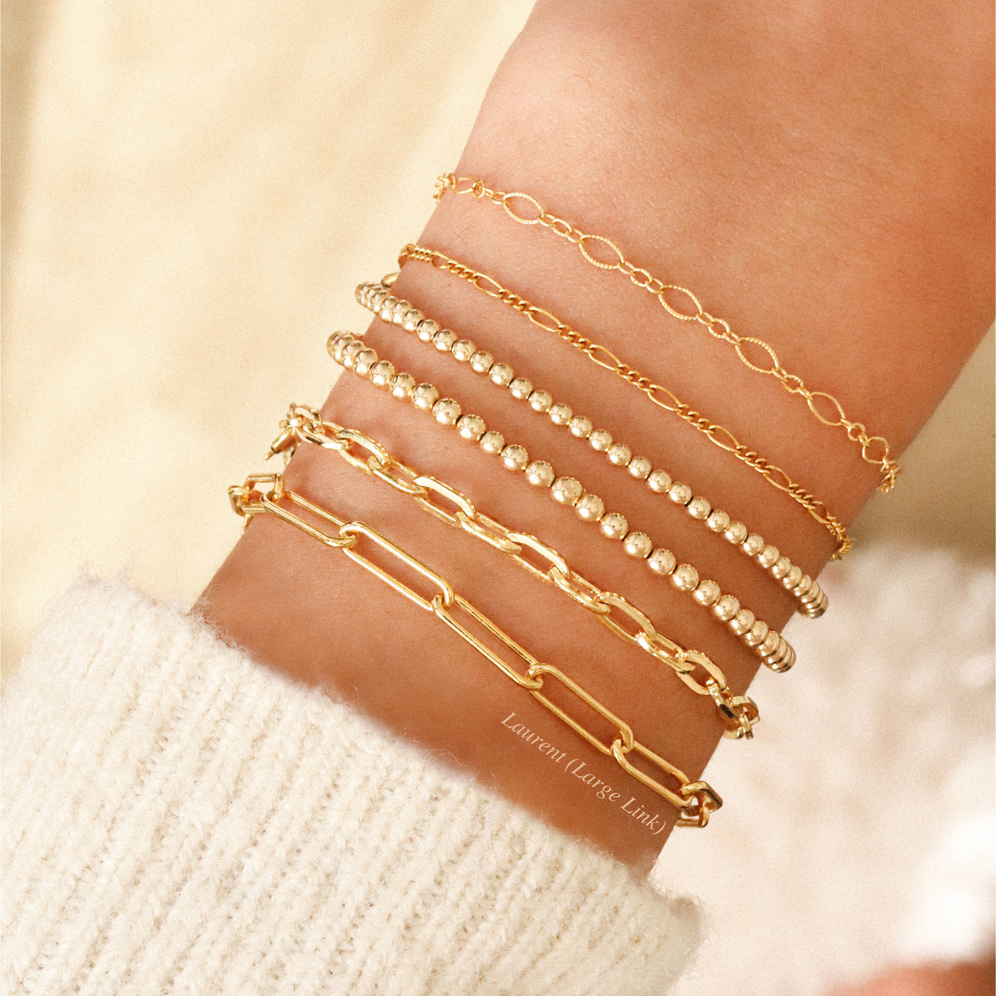 Gold chain bracelets