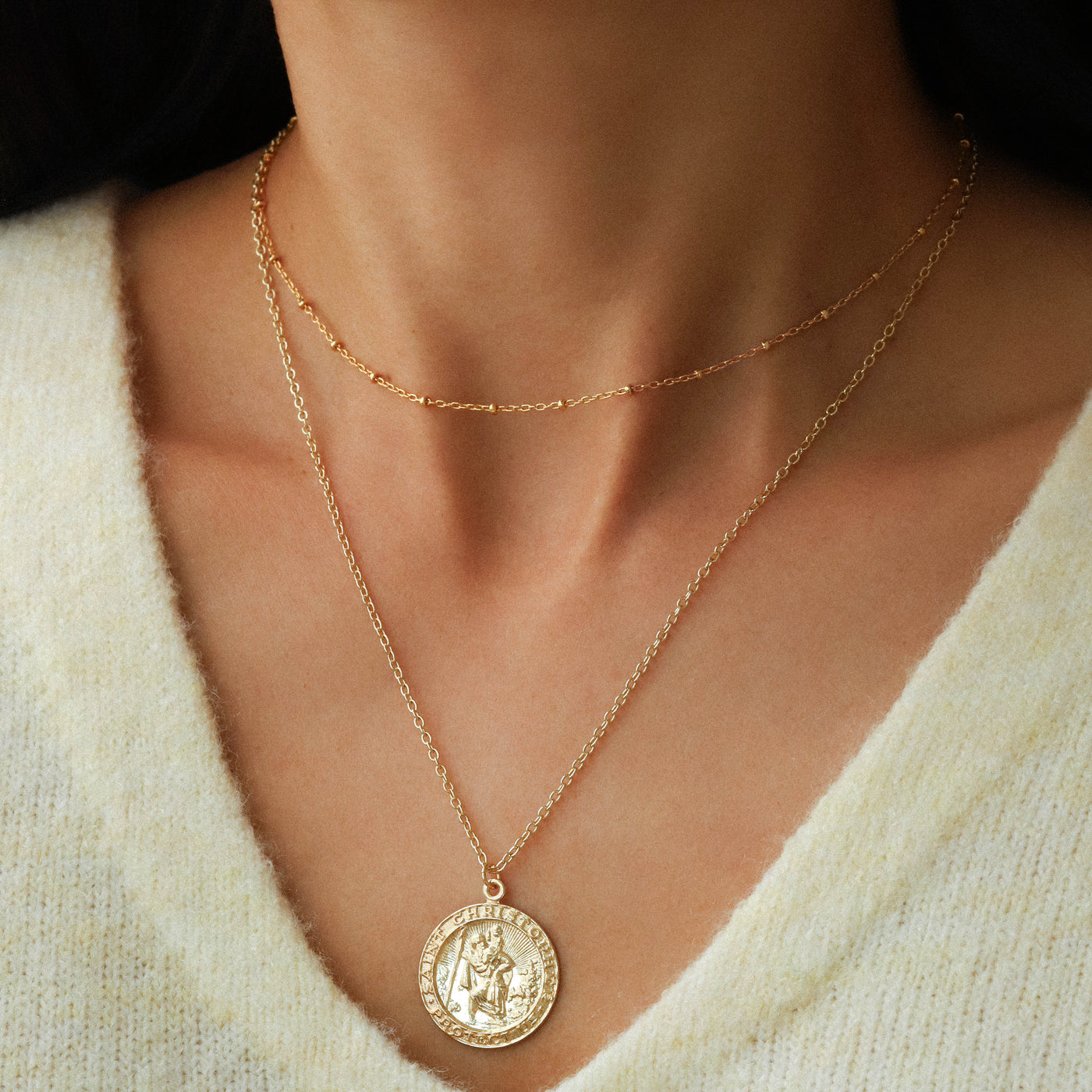 Gold coin necklace