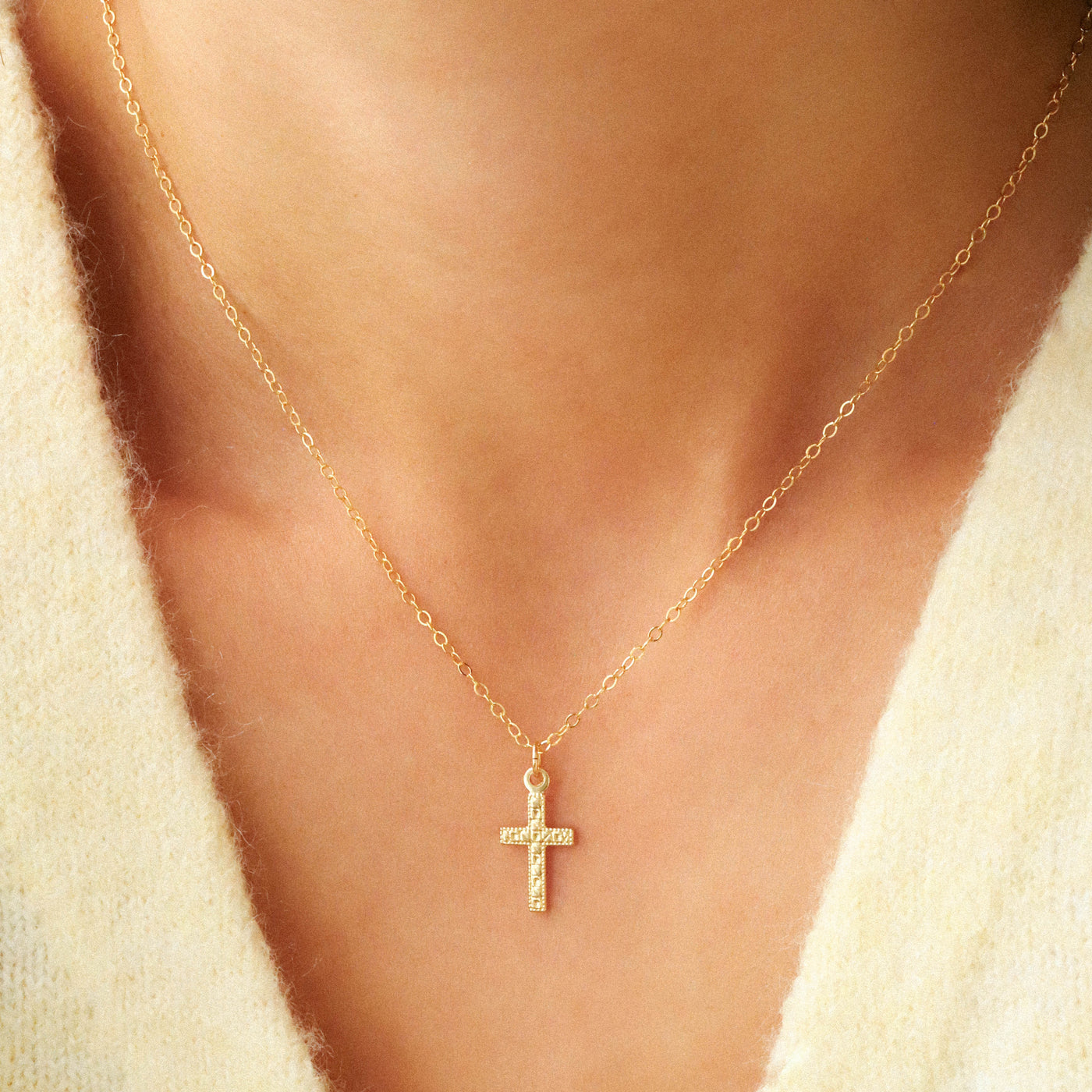 Gold cross necklace