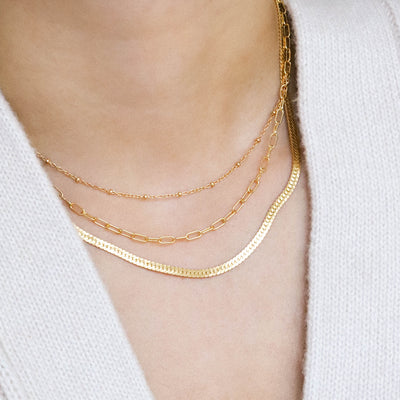 Gold layered chain necklaces