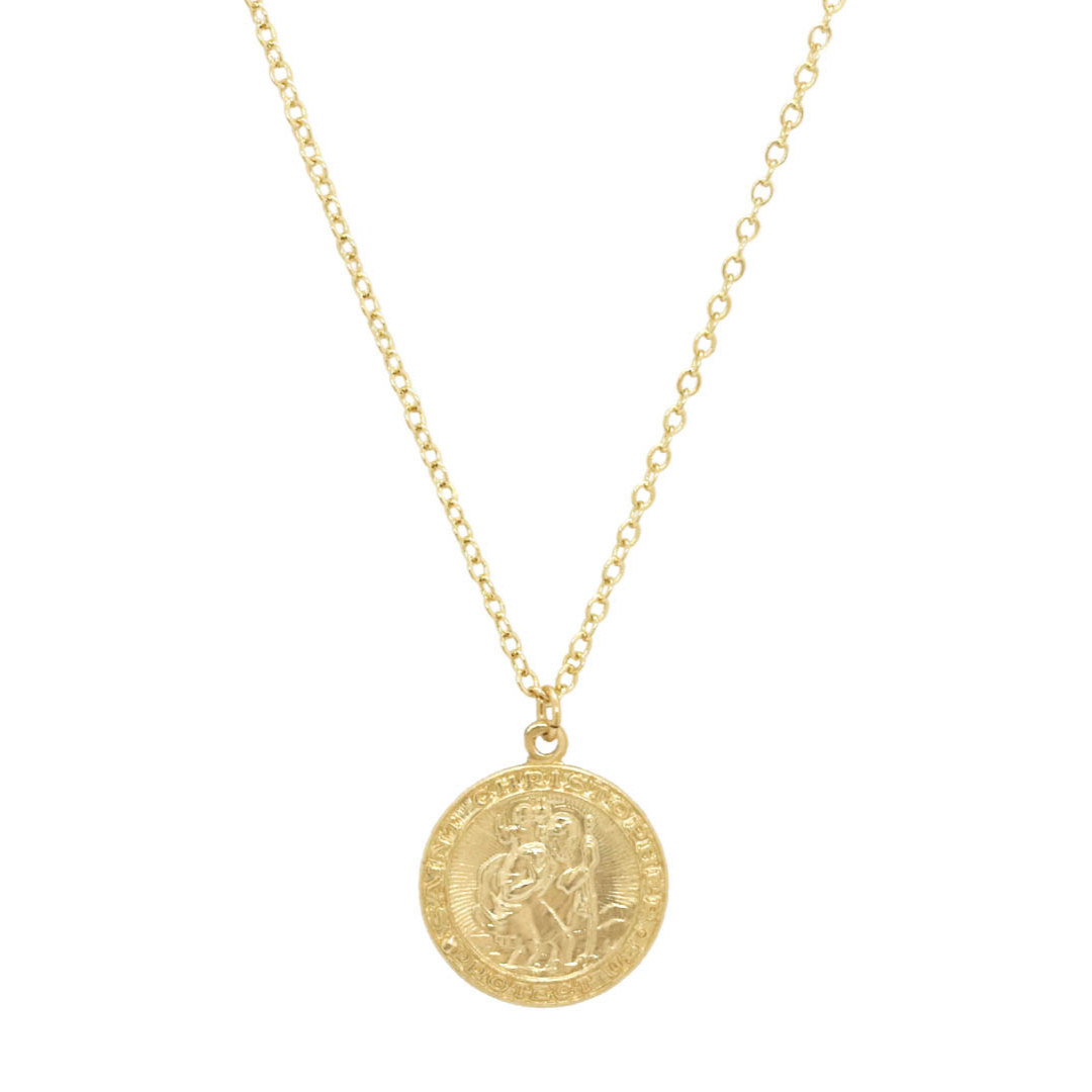 Gold medallion necklace