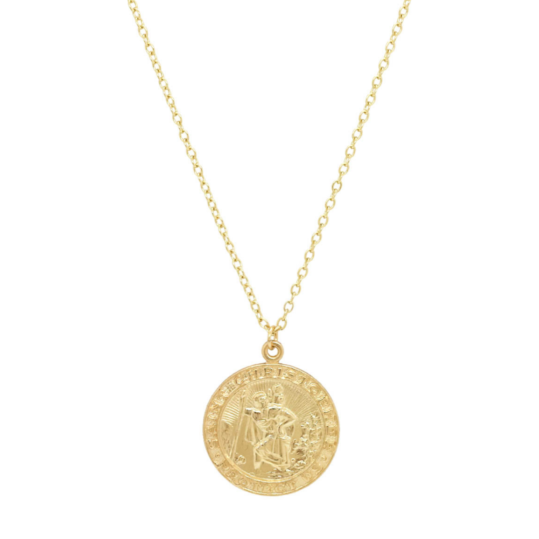 Gold medallion necklace