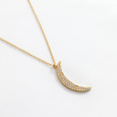Gold moon pendant necklace