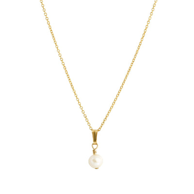 Gold pearl pendant necklace