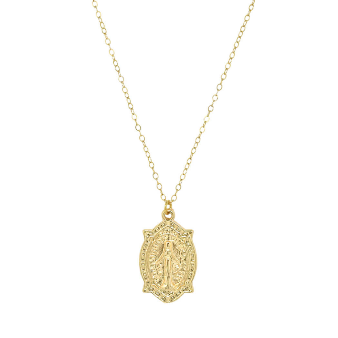 Gold Virgin Mary pendant necklace