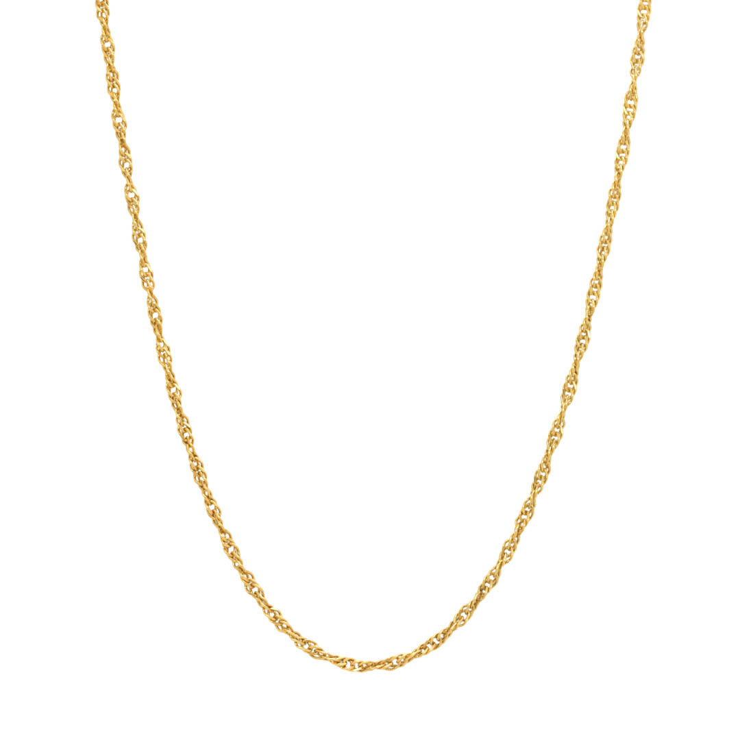Gold singapore chain necklace