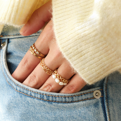 Gold stacking rings