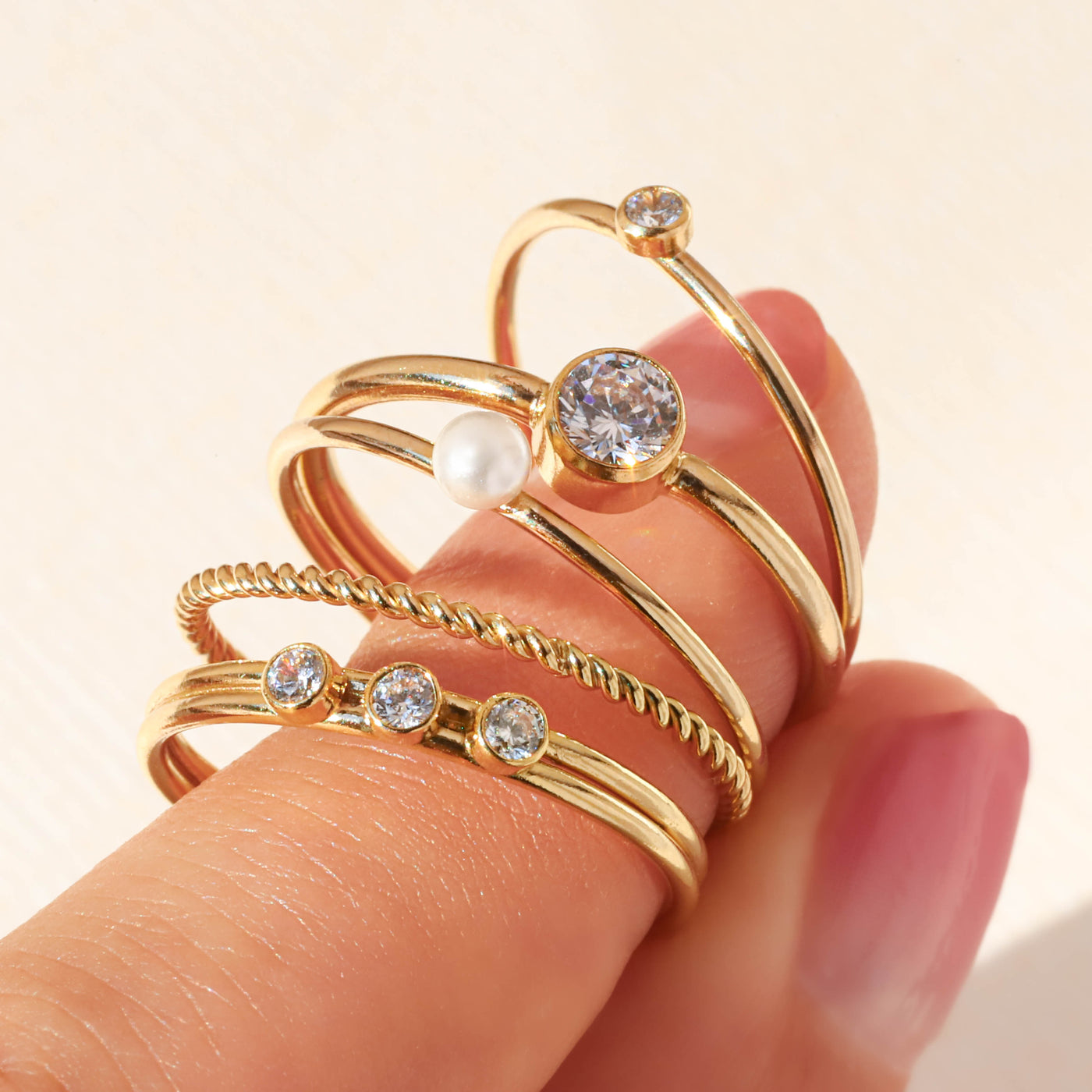 Gold stacking rings