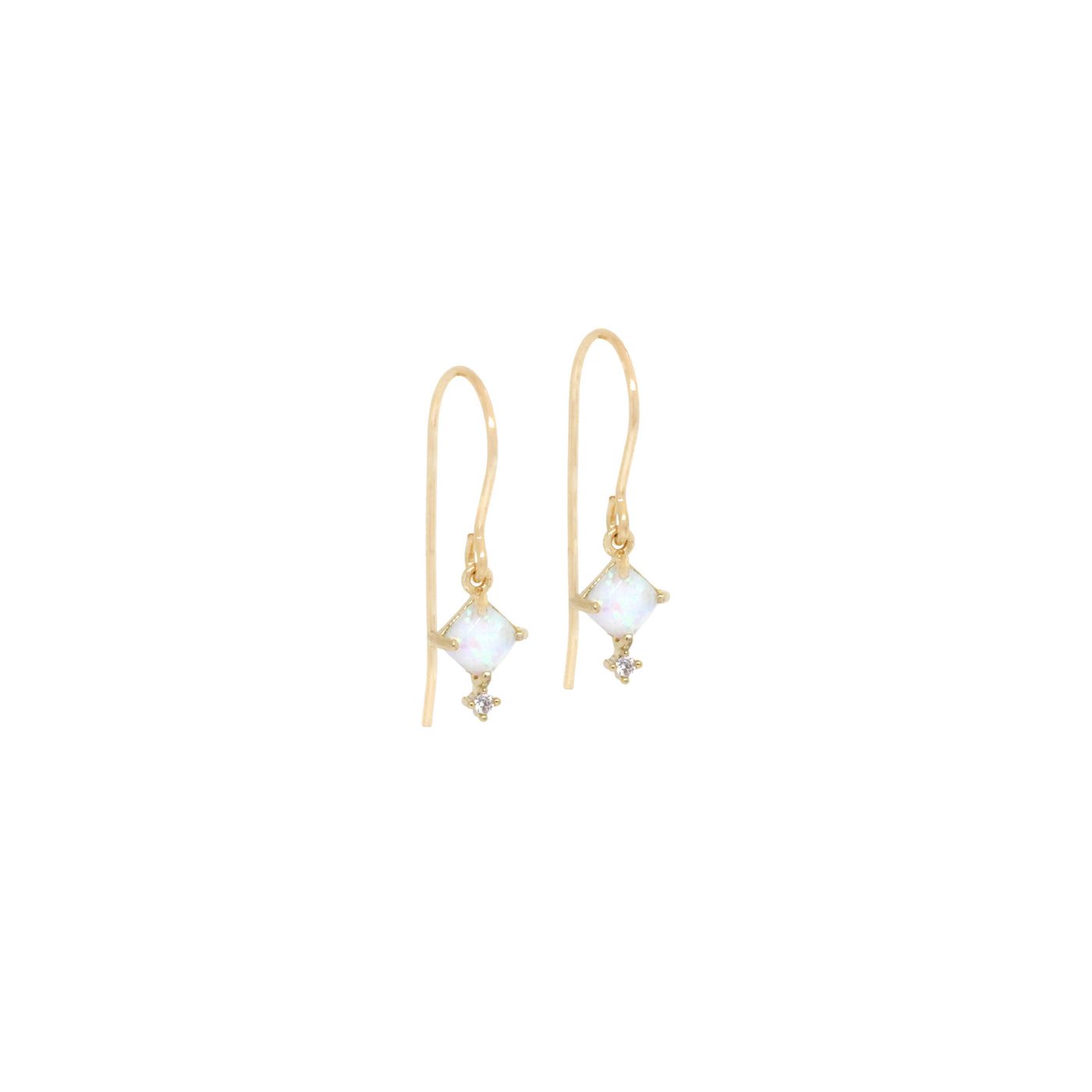 14K gold filled drop opal earrings