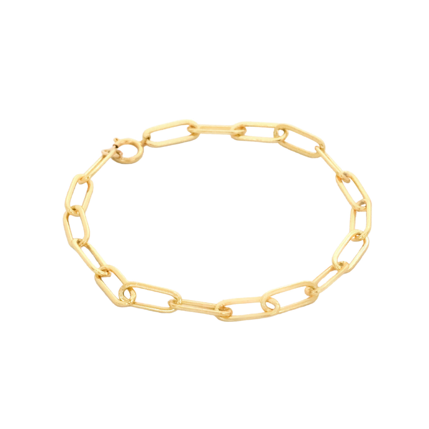 Gold plated paper clip chain bracelet